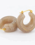 Circlet Earring Biancone Marble - Vanessa Baroni