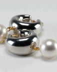 Circlet Pearl Earring Silver Pearl - Vanessa Baroni