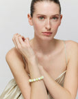 Mini Beads Flex Bracelet 2 color off white - butter yellow