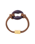 Turtle Leather Bracelet brown - aubergine marble