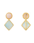 Vintage Geometric Earring latte marble - cloud marble