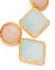 Vintage Geometric Earring latte marble - cloud marble