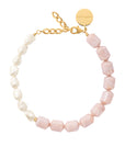 Barrel Pearl Necklace ivory rose marble