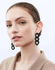 New Flat Chain Earring Matt Black - Vanessa Baroni