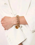 Mini Flat Chain Bracelet Biancone Marble - Vanessa Baroni