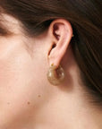 Circlet Earring Biancone Marble - Vanessa Baroni
