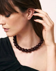 Small Beads Necklace bordeaux marble