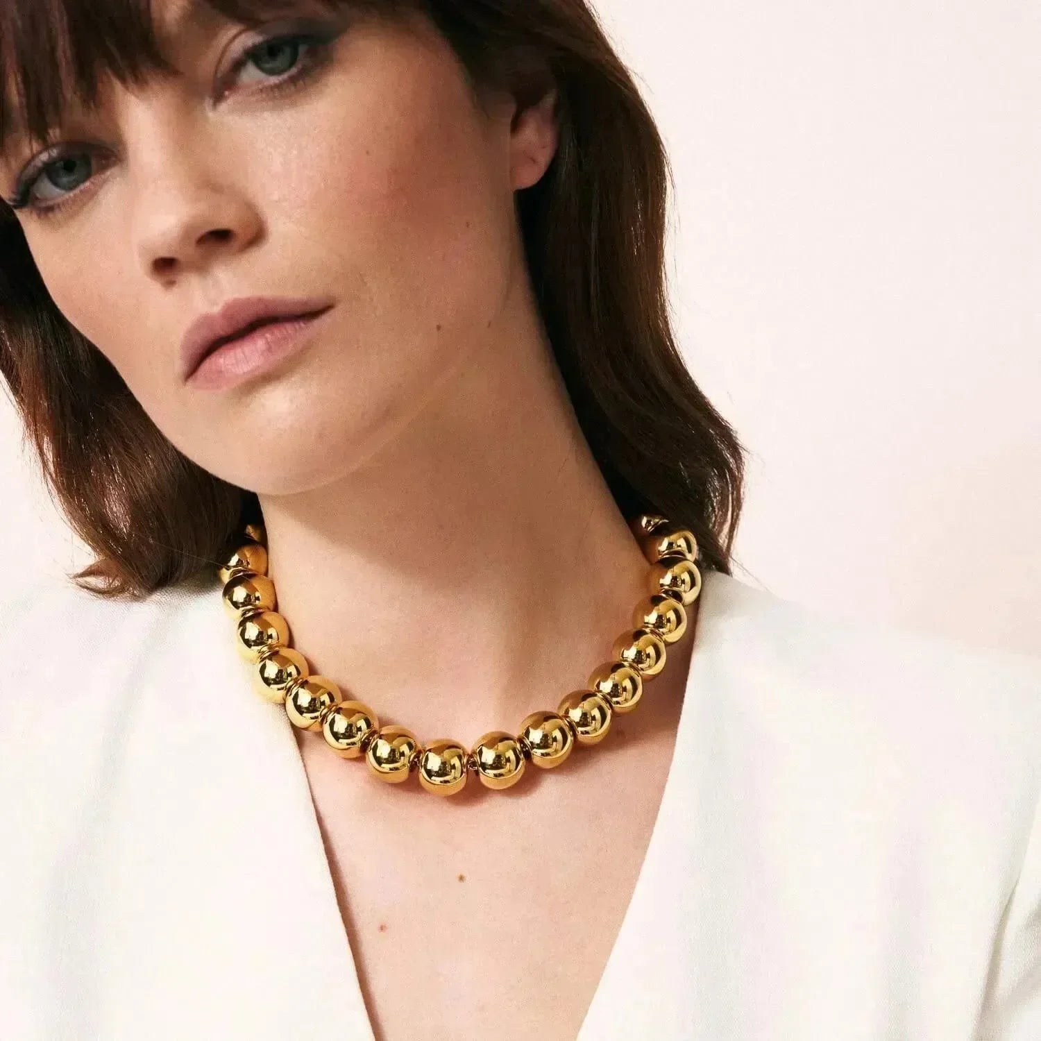 Small Beads Necklace Short Gold - Vanessa Baroni