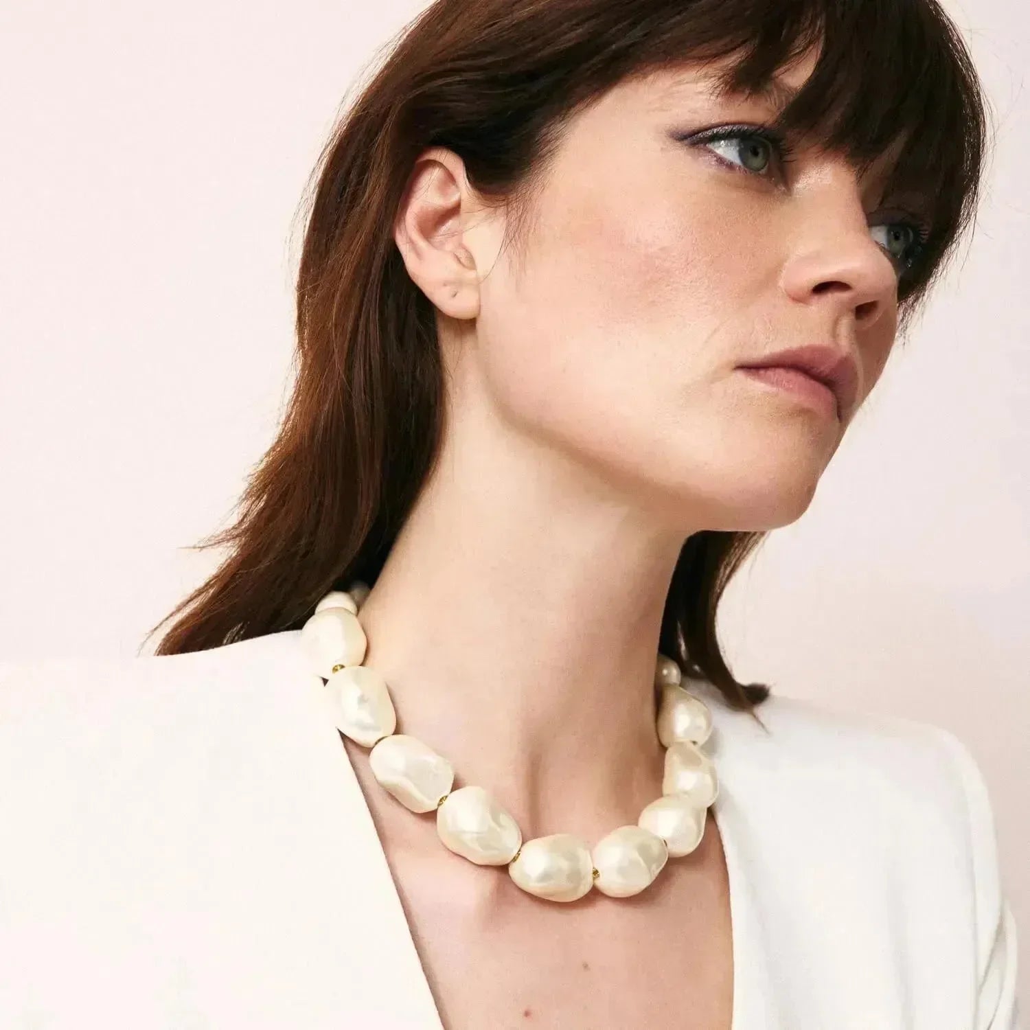 Big Organic Pearl Necklace Short Pearl - Vanessa Baroni