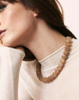 Mini Organic Shaped Necklace Biancone Marble - Vanessa Baroni