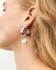 Circlet Pearl Earring Silver Pearl - Vanessa Baroni