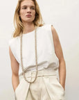 Pearl Necklace Long Champagner Pearl - Vanessa Baroni