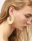 Raffia Big Moon Earring Natural - Vanessa Baroni