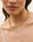 Double Circle Necklace Gold