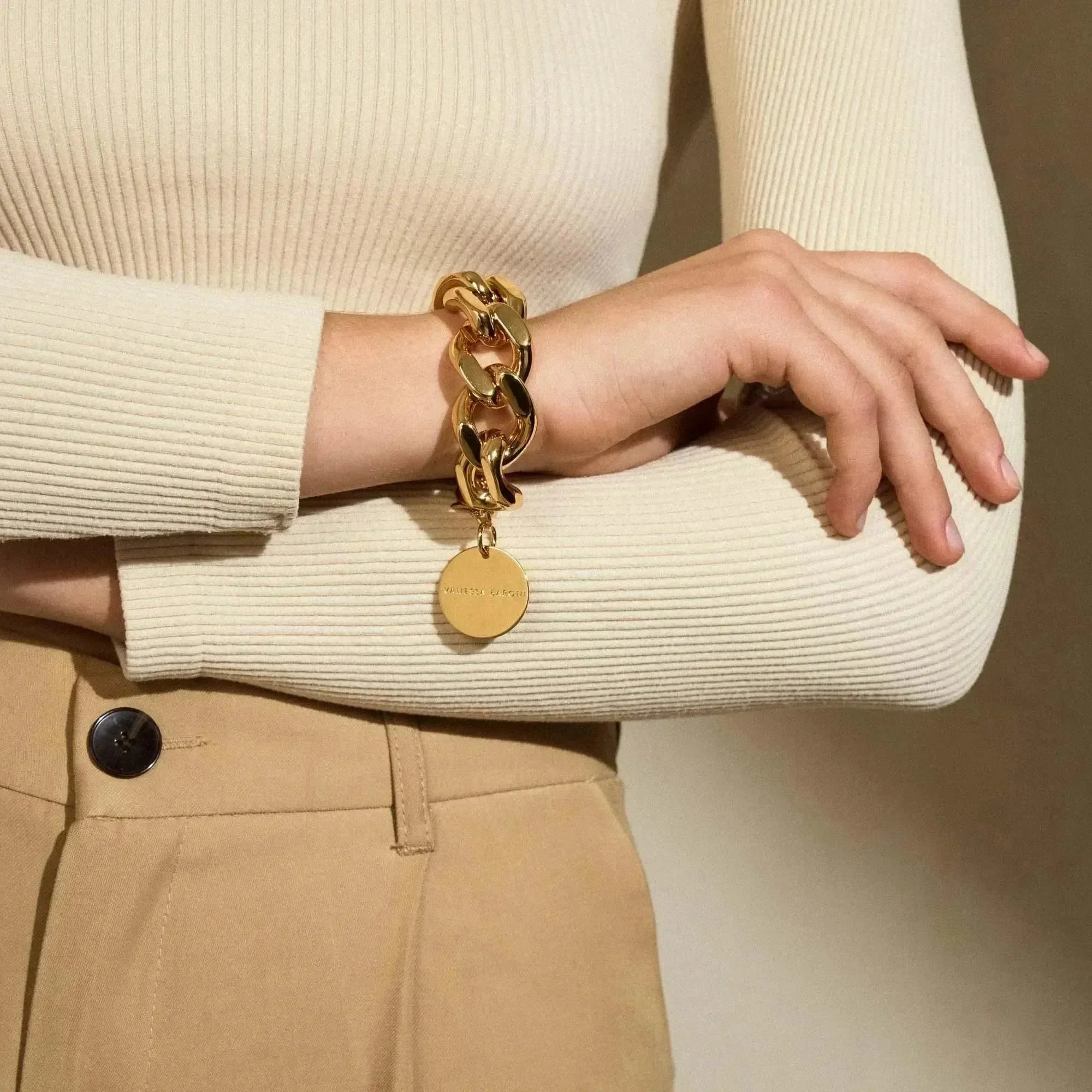 Flat Chain Bracelet Gold - Vanessa Baroni