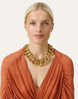 Big Hammered Necklace gold