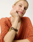 Small Turtle Bracelet dark brown marble