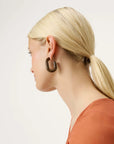 New Oval Earring dark brown marble