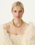 Organic Pearl Necklace Short gold