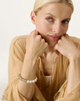 Flex Bracelet with Pearl biancone marble
