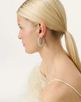 New Oval Earring snow green marble