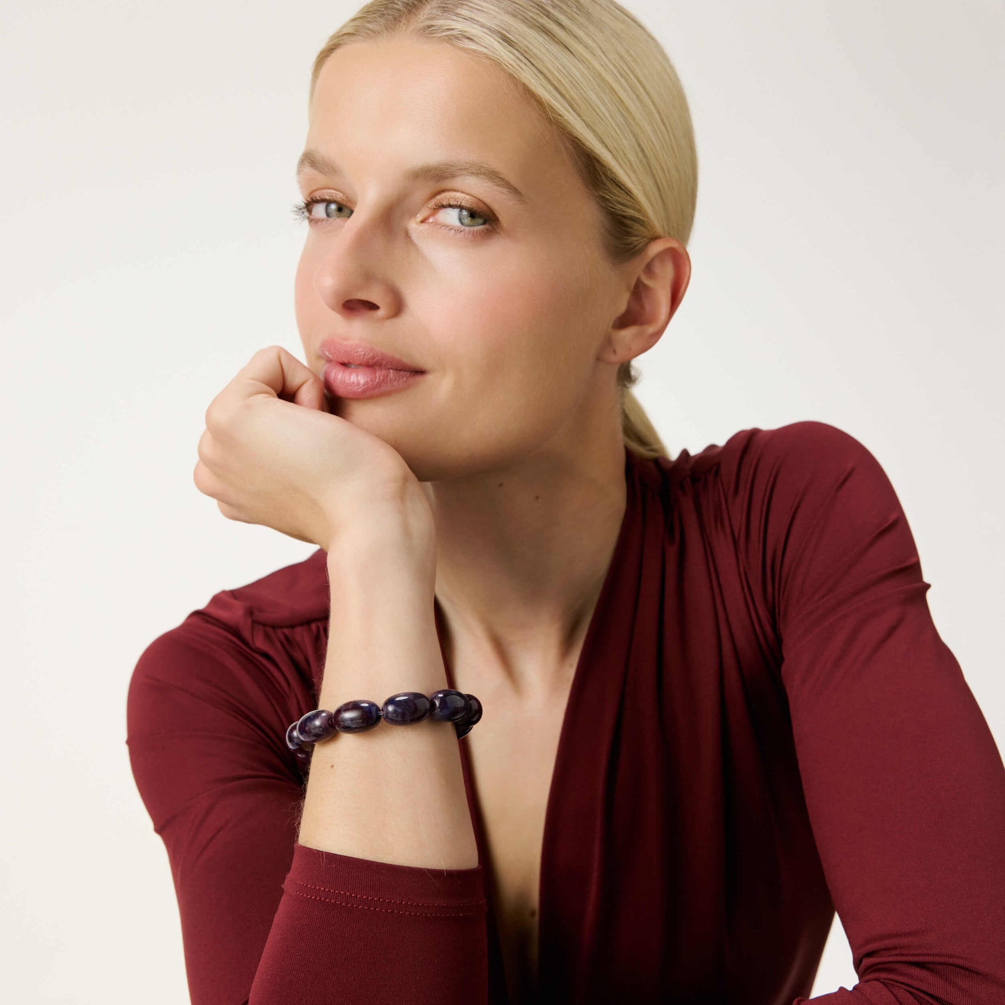 Olive Flex Bracelet aubergine marble