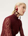 Big Geometric Earring bordeaux