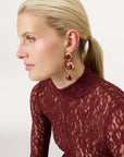 Vintage Triple Earring bordeaux
