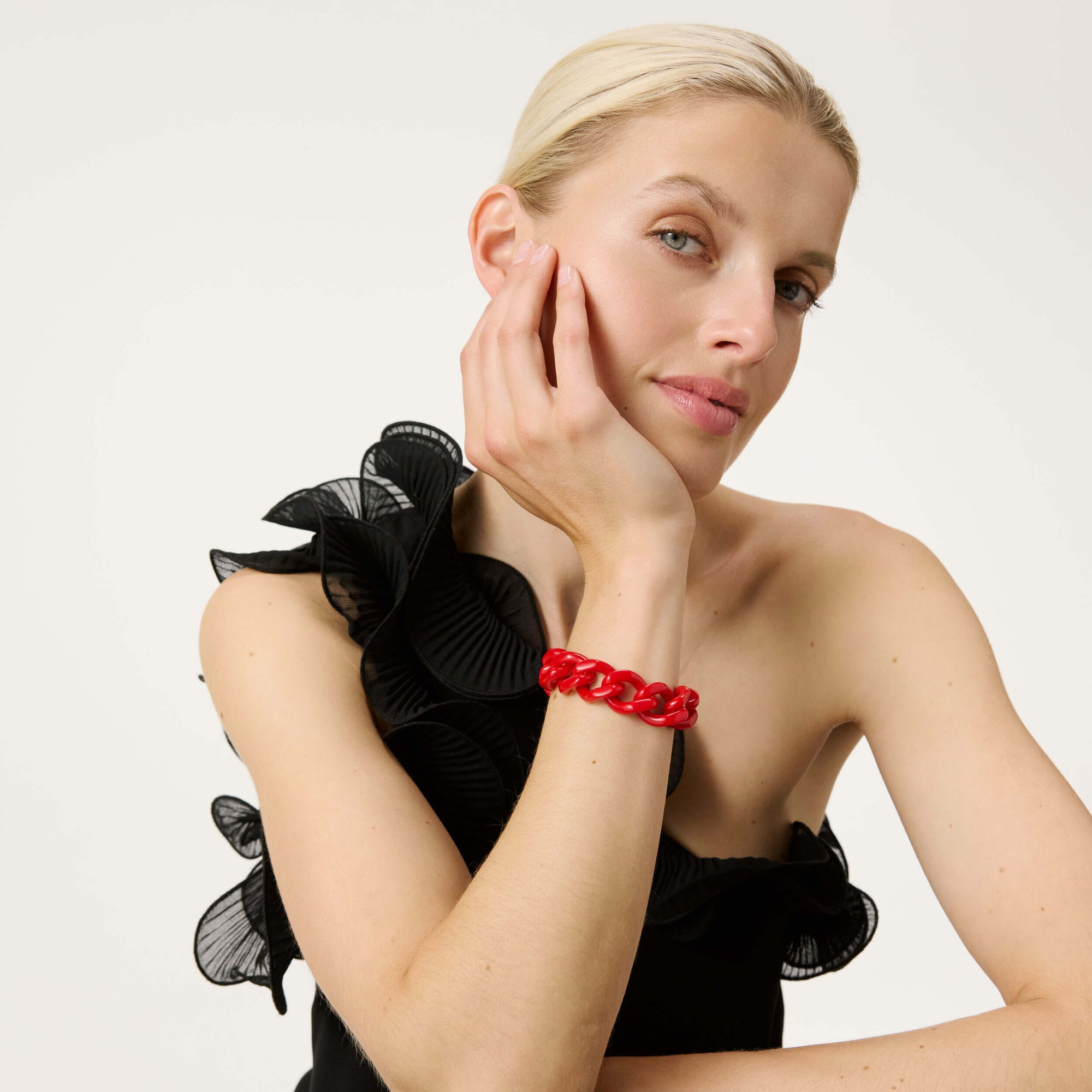 Mini Flat Chain Bracelet scarlet red