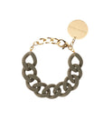 Flat Chain Bracelet Matt Olive - Vanessa Baroni