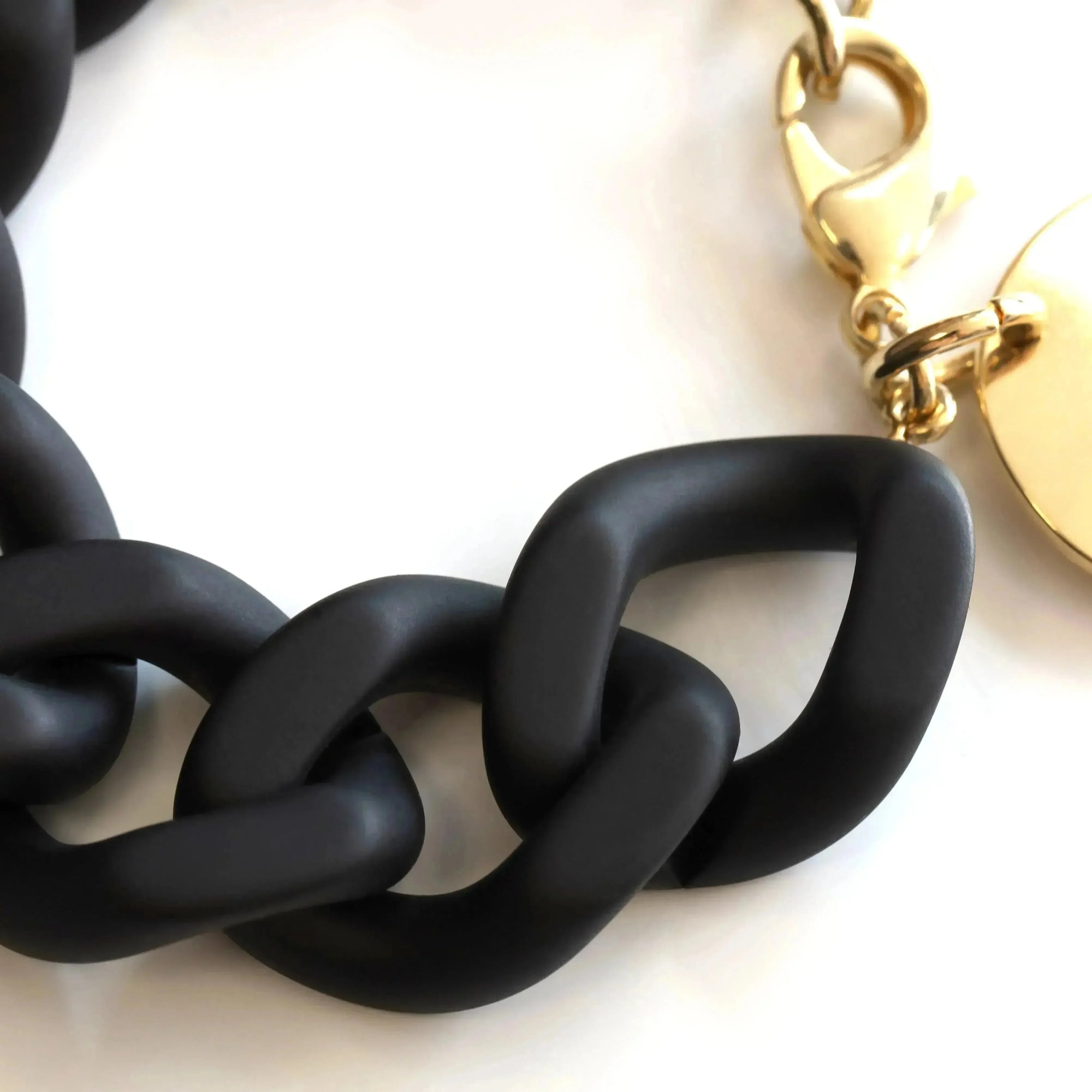 Flat Chain Bracelet Matt Black - Vanessa Baroni