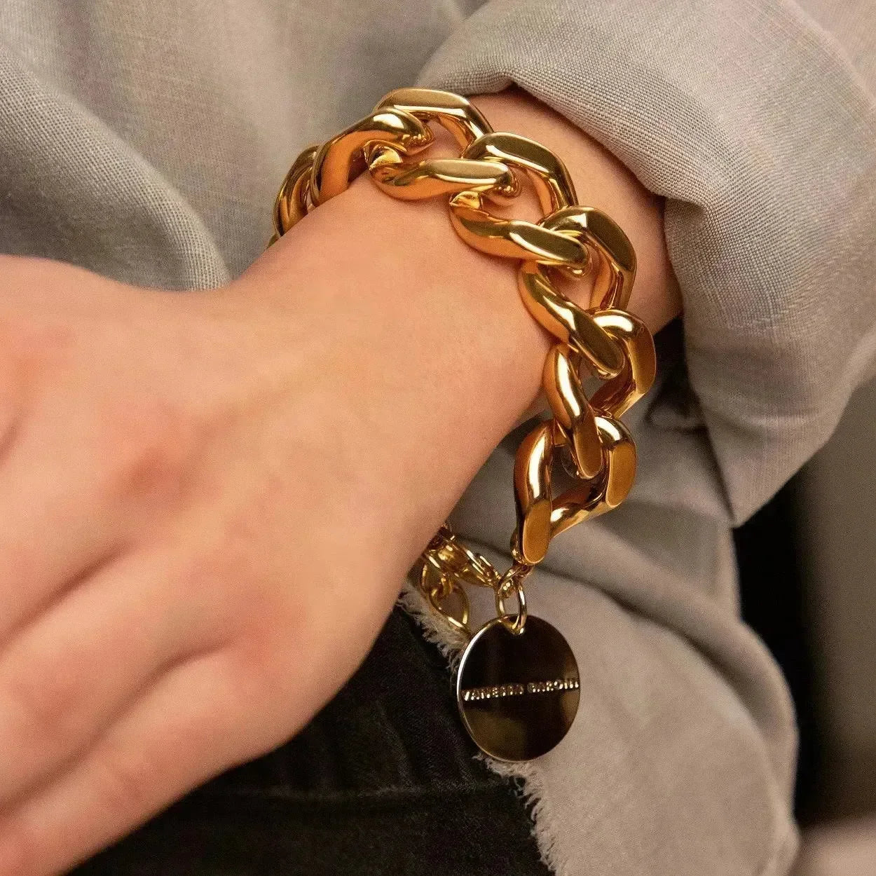 Flat Chain Bracelet Gold - Vanessa Baroni