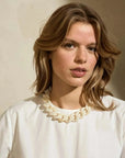 Flat Chain Necklace Pearl Marble - Vanessa Baroni
