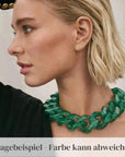 BIG Flat Chain Necklace Blue Glitter - Vanessa Baroni