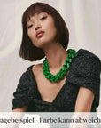 BIG Flat Chain Necklace Blue Glitter - Vanessa Baroni