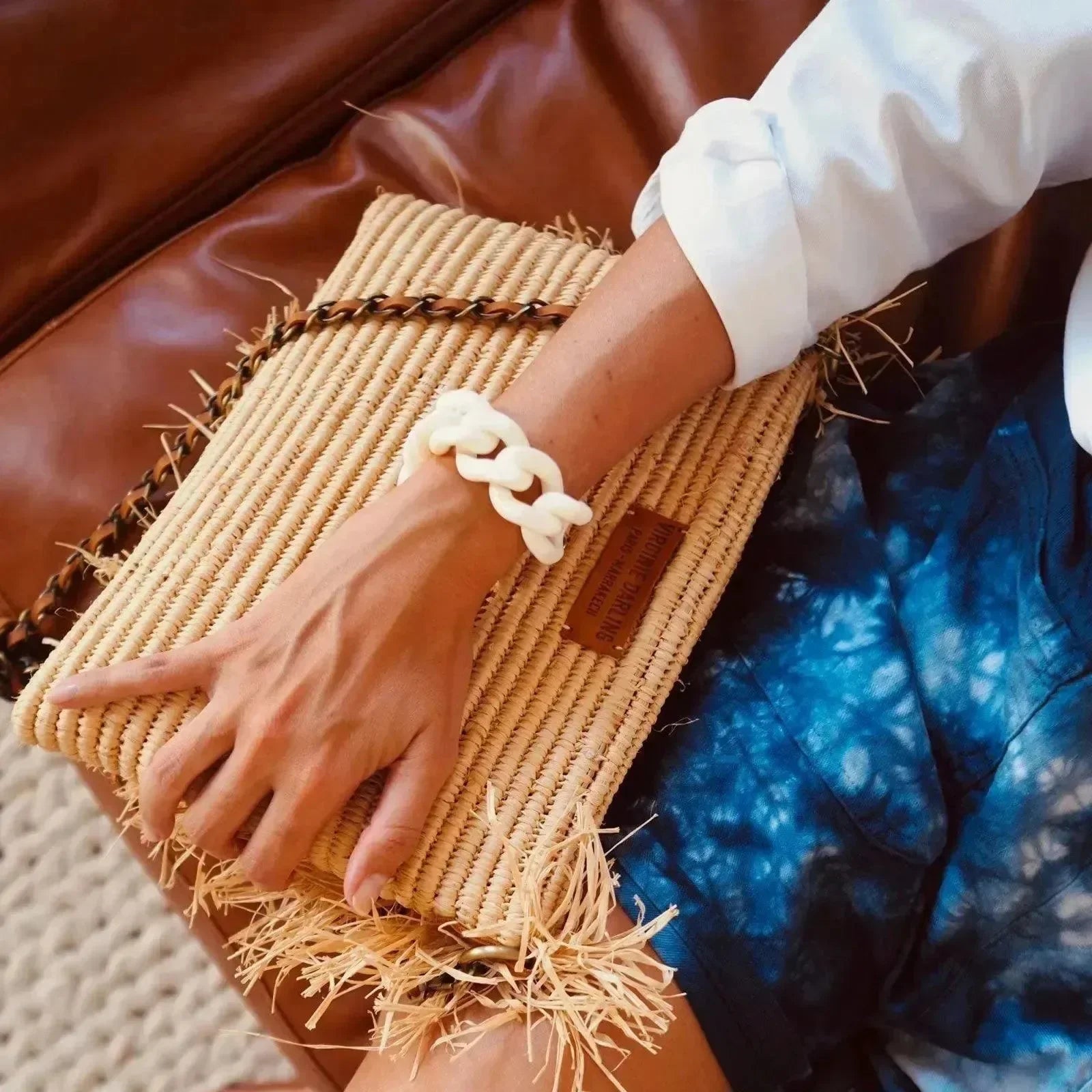 Flat Chain Bracelet Off-White - Vanessa Baroni