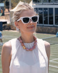 VB X Jennifer Knäble Big Organic Pearl Necklace Short apricot crush