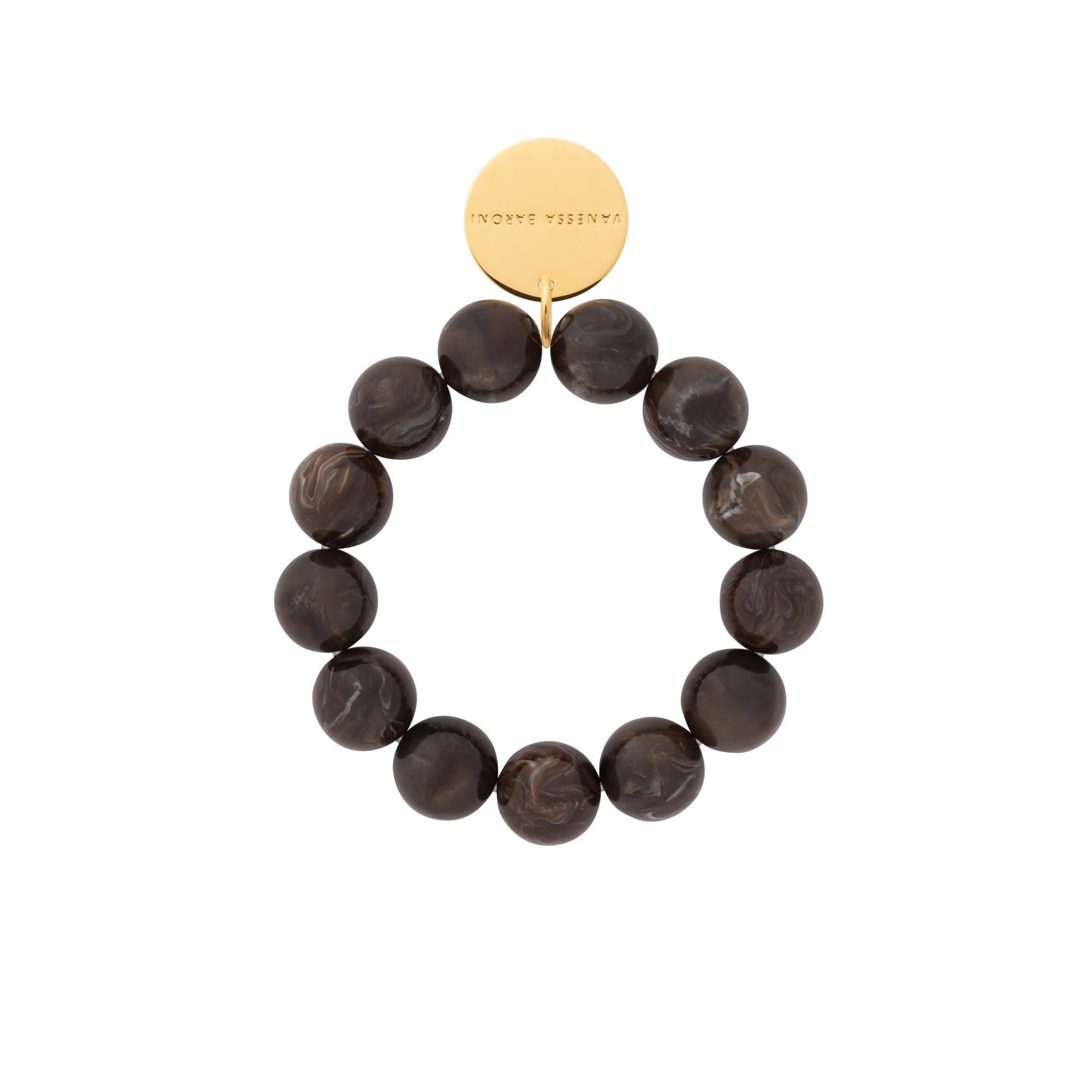 Beads Flex Bracelet dark brown marble