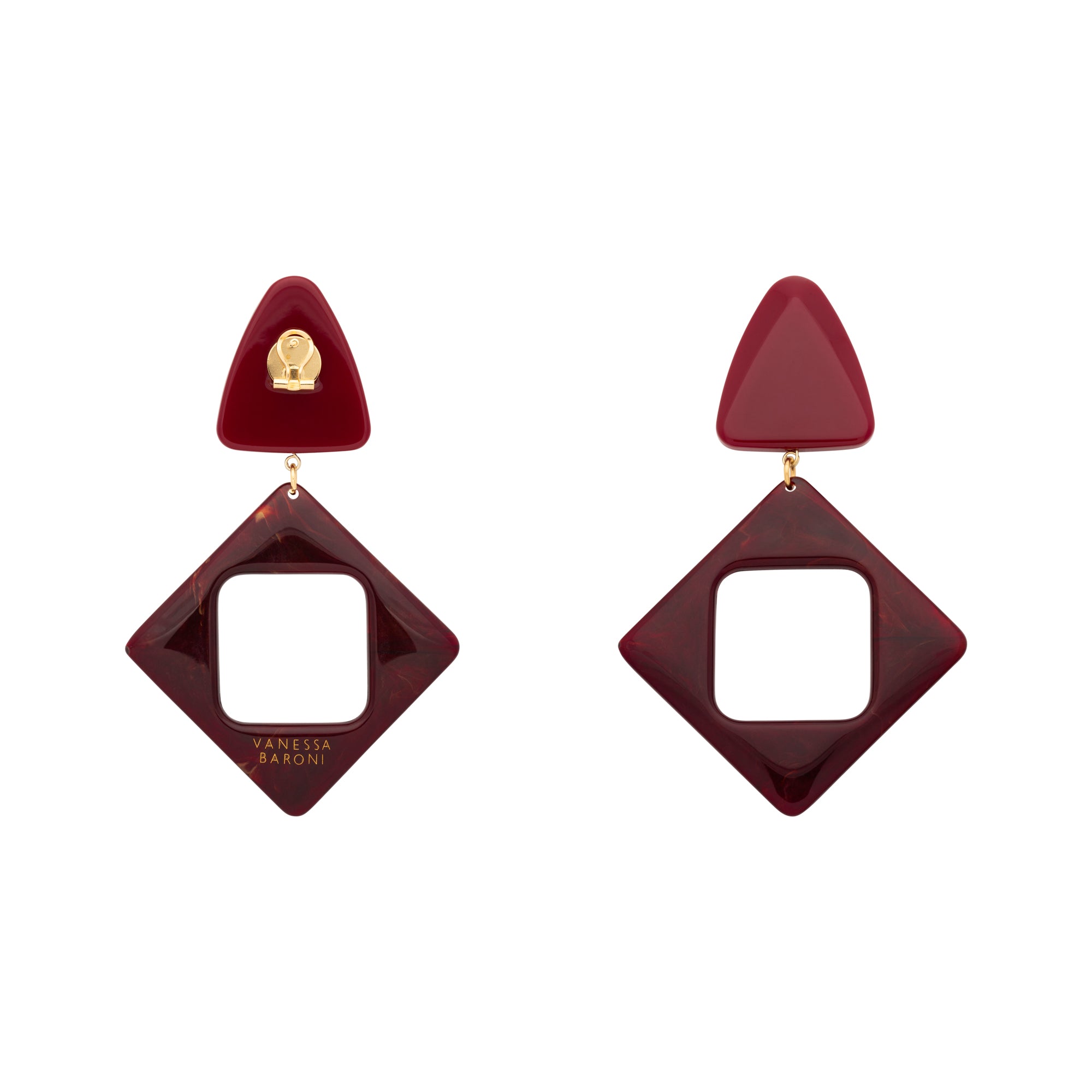 Big Geometric Earring bordeaux