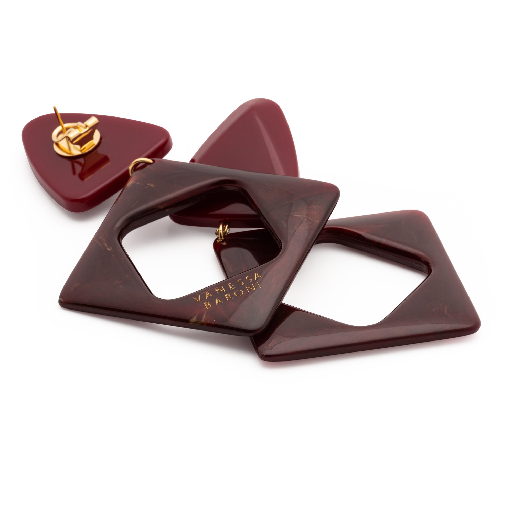Big Geometric Earring bordeaux