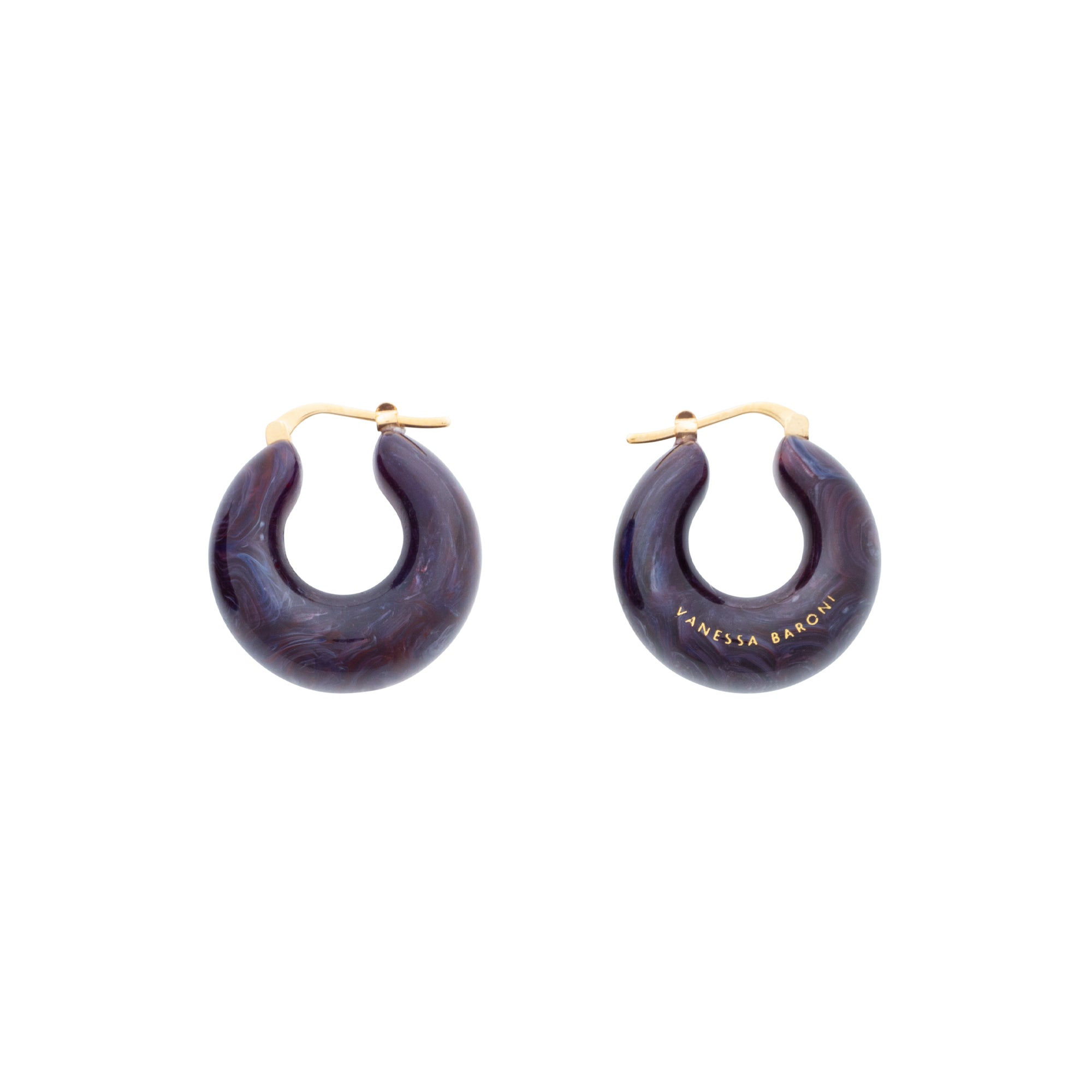 Circlet Earring aubergine marble