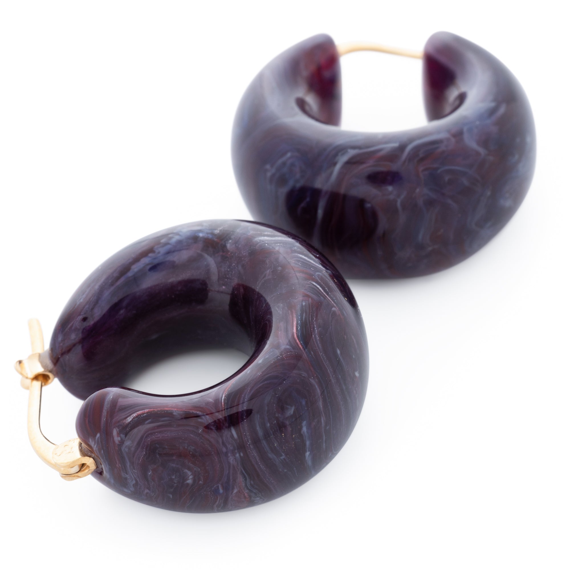 Circlet Earring aubergine marble