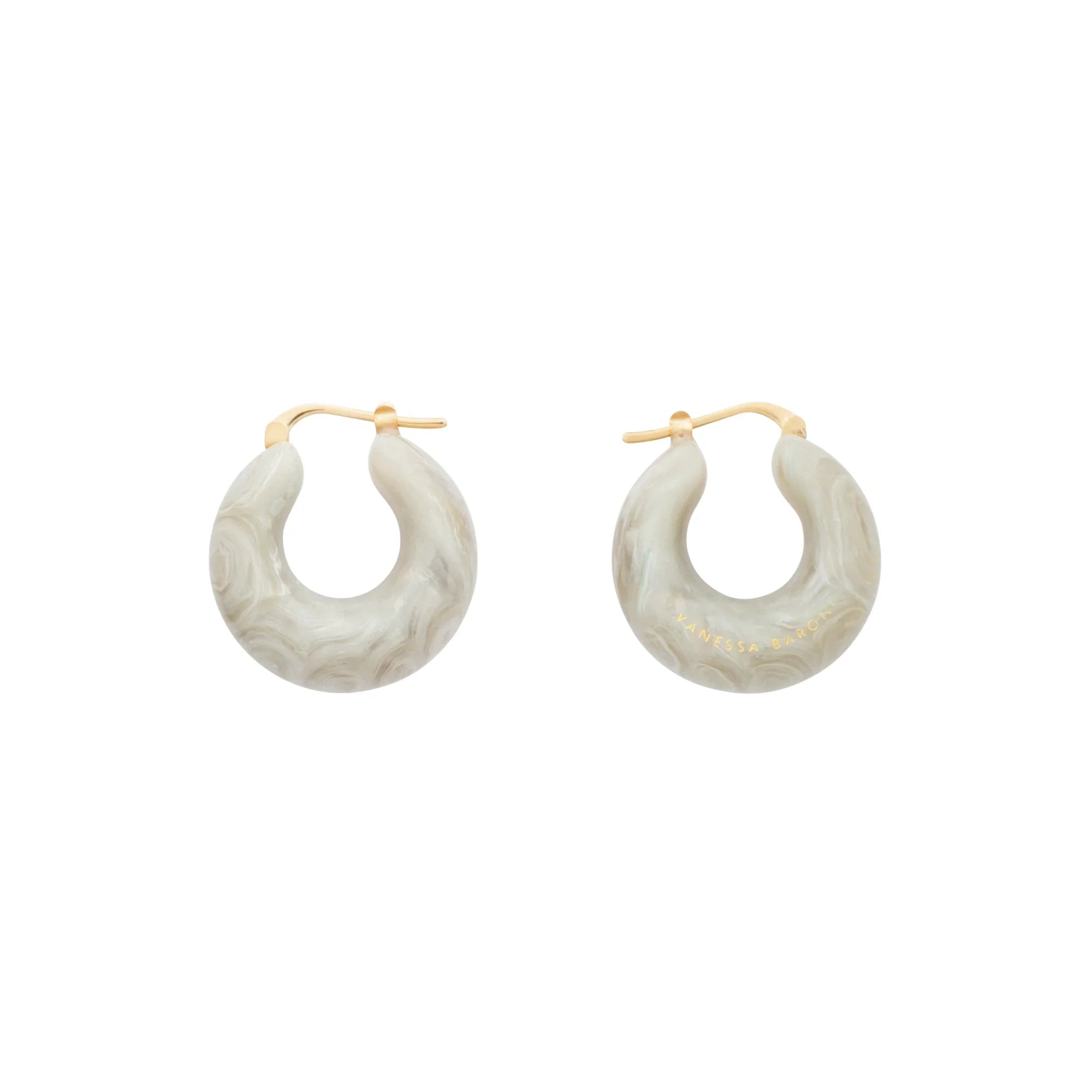 Circlet Earring snow green marble