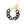 Flat Chain Bracelet Bi-Color with Gold aubergine-aubergine marble