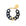 Flat Chain Bracelet Bi-Color with Gold matt black-universe