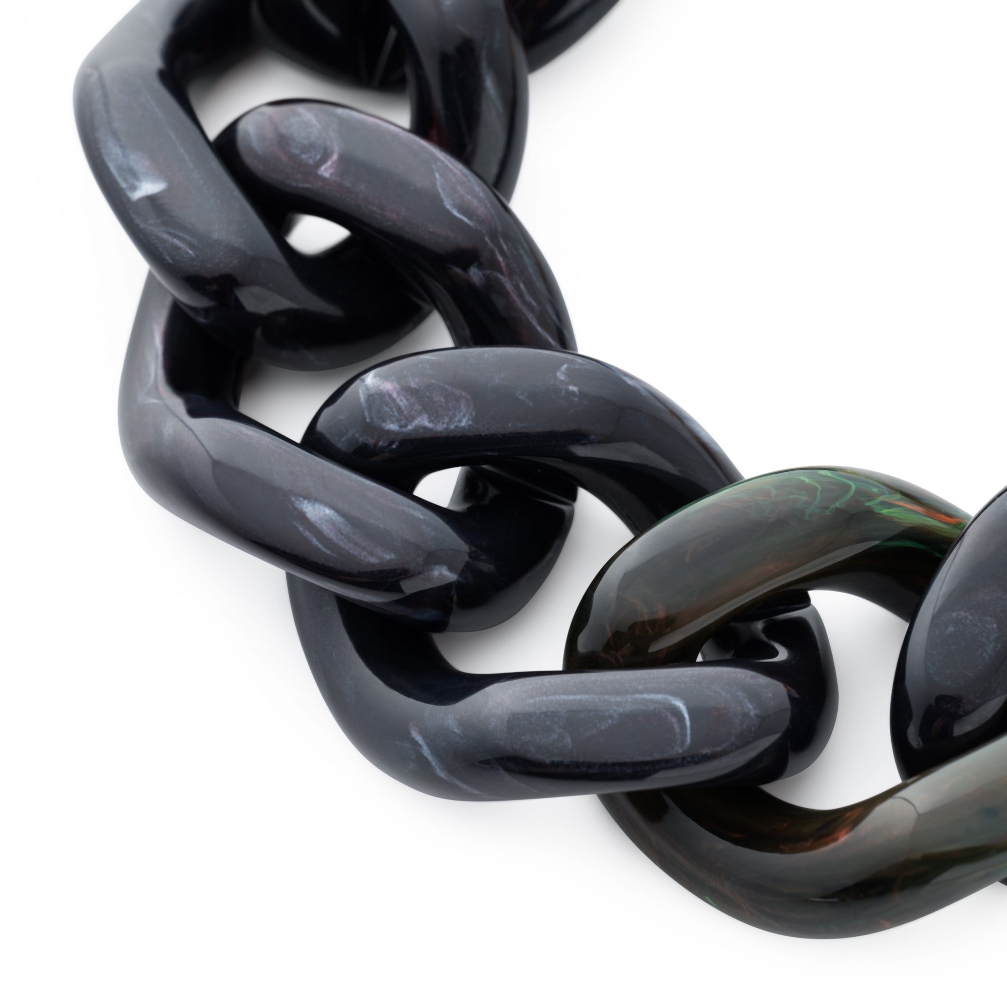 Flat Chain Bracelet black universe marble