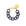 Flat Chain Bracelet blue jeans marble