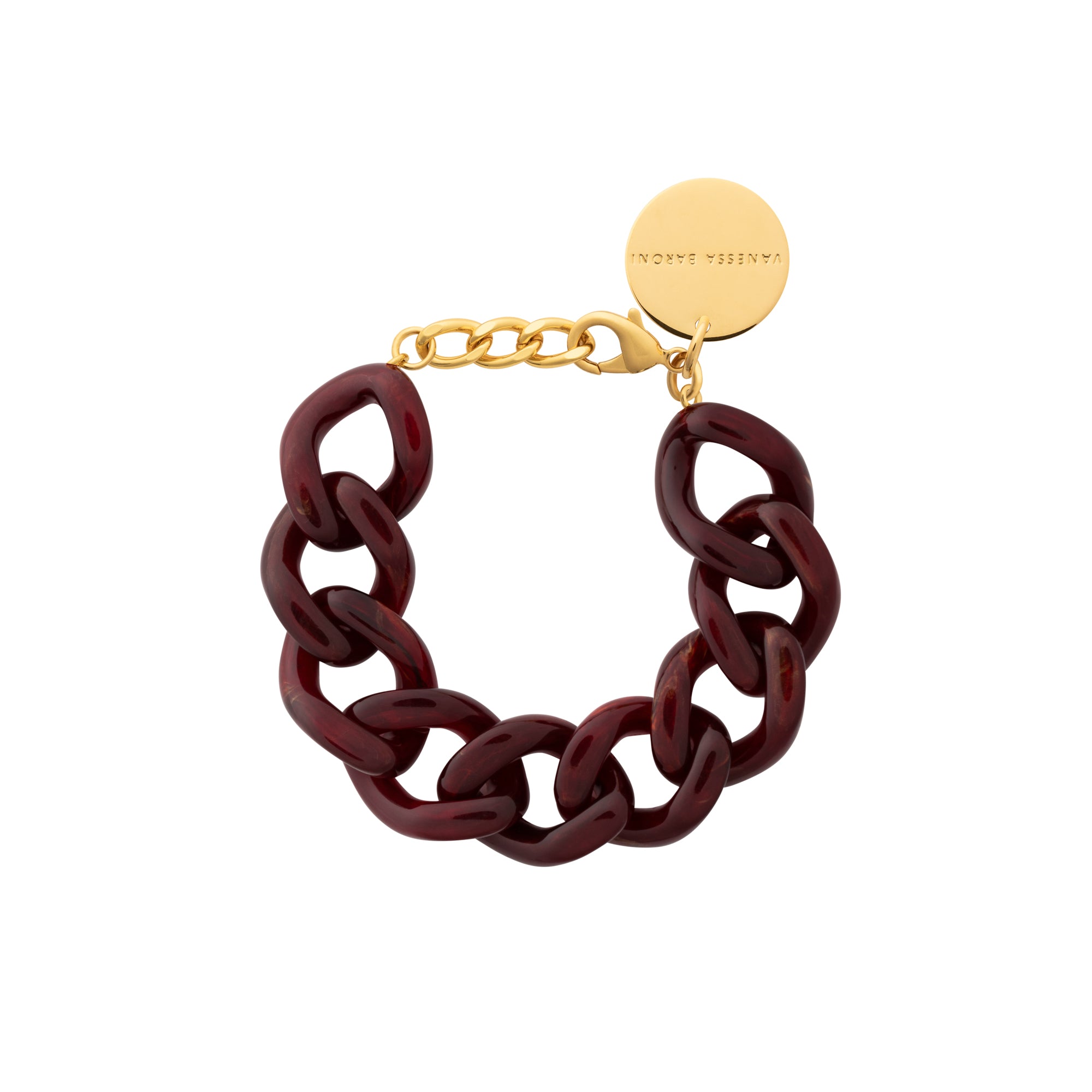 Flat Chain Bracelet bordeaux marble