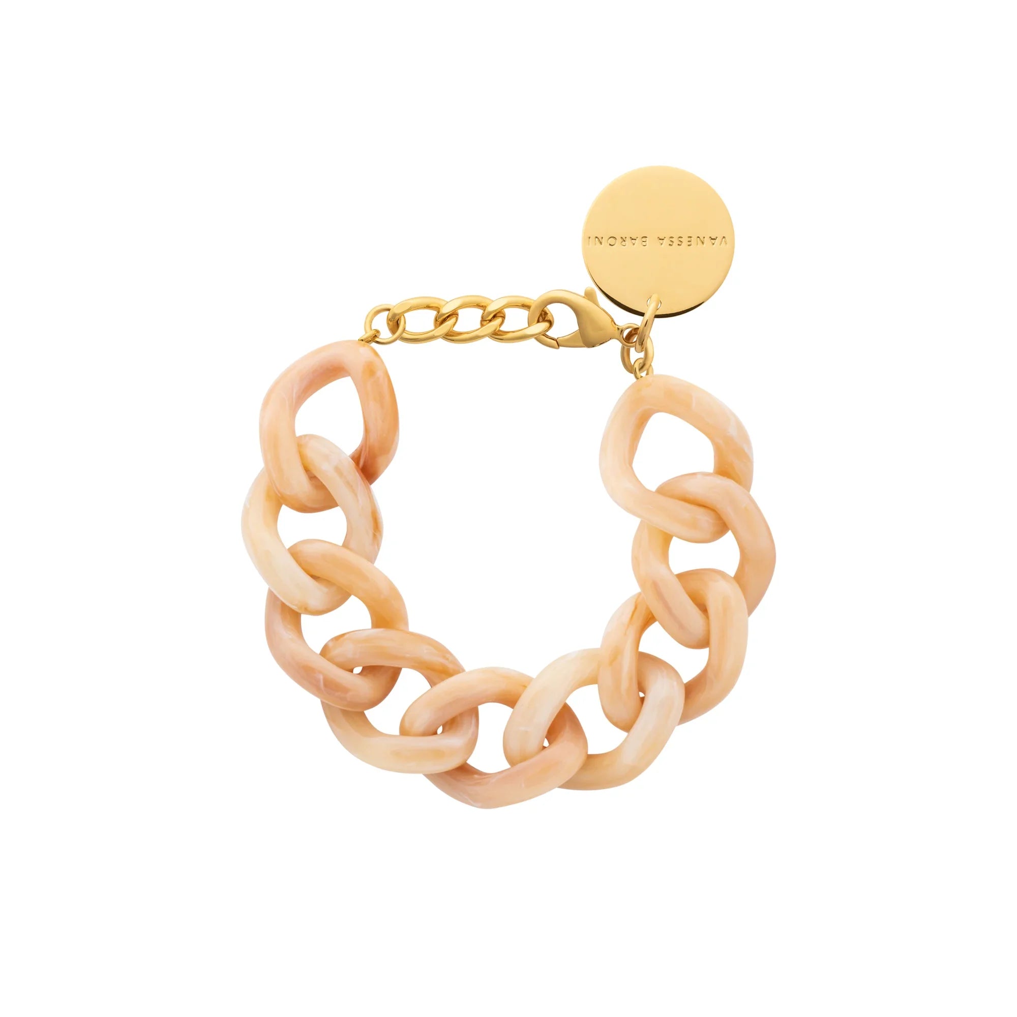 Flat Chain Bracelet creme brulee marble