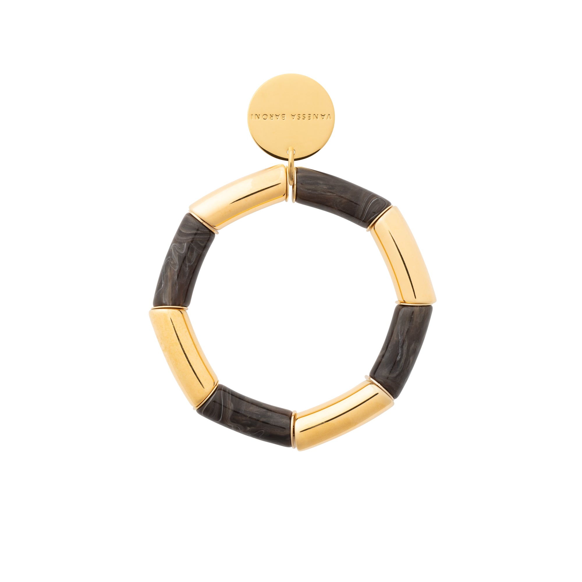 Flex Bracelet gold - dark brown marble